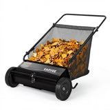 Garvee 26-Inch Push Lawn Sweeper, Walk-Behind Leaf & Grass Collector with 4 High-Speed Brushes, 7 Cu. Ft. Hopper, Heavy-Duty Yard Sweeper for Lawn, Patio & Driveway, Black - Black-2