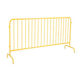 Garvee 7.5FT Steel Crowd Control Barrier, Yellow Interlocking Traffic Barricade with Bridge Feet, Weather-Resistant Temporary Fencing for Construction, Traffic & Events - Yellow