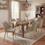 Garvee Modern Comfort Upholstered Wooden Dining Chairs Set of 6 – Khaki Linen with Natural Wood Legs – Supportive Backrest, Easy Assembly – Perfect for Home or Restaurant – 3 Boxes, 6PCS – Linen | khaki + natural wood legs