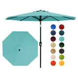 Garvee 10 ft Outdoor Patio Umbrella with 8 Sturdy Ribs, Crank Lift, Push-Button Tilt & UV-Resistant Waterproof Canopy for Garden, Deck, Pool & Yard, Lake Blue - Lake Blue