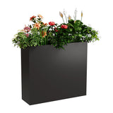 Garvee Tall Planter Box for Patio & Porch, 34 in Rectangular Metal Flower Planter with Drainage Holes and Removable Inner Shelf