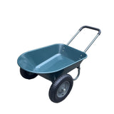 Garvee Garden Wheelbarrow Cart, 2-Wheel Green Utility Wagon with Built-In Stand for Yard Work, Planting and Home Outdoor Transport