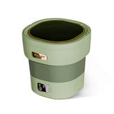 Garvee Mini Washing Machine and Dryer, 12 L Portable Mini Washer, Foldable Small Washing Machine with Basket Spin for Travel, Apartment, Socks, Underwear, Green - Light Green