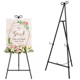 Garvee Adjustable Heavy Duty Metal Floor Display Easel Stand – Stable Collapsible Tripod for Wedding Signs, Posters, Art Canvas, Party & Event Decor – Holds Up to 40lbs – Black - Black