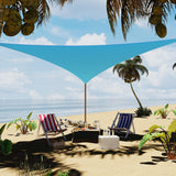 Garvee UV Block Outdoor Triangle Sun Shade Sail Canopy – Waterproof Heavy Duty Patio & Garden Sun Protection – Easy Installation, Durable Material – 16x16x16FT, Blue