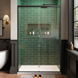 Garvee Glass Shower Doors, Double Sliding Shower Door, Clear Tempered Glass Bypass Shower Door for Walk in Shower, Bathroom Aluminum Semi-Frameless & 1/4"(6mm)