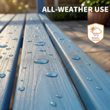Garvee Outdoor Bench for Patio & Garden, 47 in 2-Person Weatherproof Seat with 800 lbs Capacity, Comfortable Backrest and Light Blue Finish