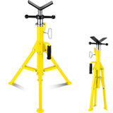 Garvee Heavy Duty V-Head Pipe Jack Stand for Electrical Conduit – Carbon Steel – Adjustable Height 28-52 Inch – 2500 LB Load – Fits 1/8"-12" Pipes – Folding Portable Legs – Yellow