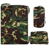 Garvee 78.7" x 55.1" Camouflage Camping Blanket – 210T Ripstop Polyester Outdoor Blanket with Warm 6.3 oz Imitation Silk Cotton Filling and Integrated Carry Straps, Packable Warm Travel Blanket (Green Camo)