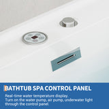 Garvee Freestanding brand Bathtub 71 Inch – Acrylic Soaking Tub with Heated Temperature – Air & Water Massage Jets – Digital Computer Control, Built-in Pump System, White – Computer control, with air pump, water pump, white