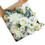 Garvee 30 Pcs Artificial Silk Flowers Bulk for Decoration, Realistic Decorative Fake Flowers with Iron Stems, Indoor Floral Arrangements for Wedding, Party, Birthday, White