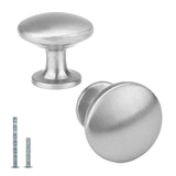 Garvee Fingerprint-Resistant Brushed Nickel Cabinet Knobs, 30-Pack 1.18" Round Mushroom Drawer Pulls - Zinc Alloy - Easy Install for Kitchen Cabinets, Bathroom, Dresser & Closet