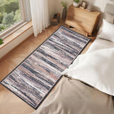 Garvee Vintage Abstract Distressed Area Rug, Washable Non-Slip Low-Pile Rug for Living Room, Bedroom & Dining Room - Blue