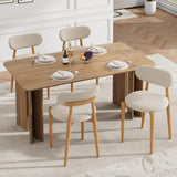 Garvee Modern Farmhouse Dining Chairs Set – Wooden Frame, Upholstered Creamy White Fabric, Sturdy Natural Wood Legs, Comfortable Side Chairs for Kitchen & Dining Room – 2-Pack, Creamy White + Natural Wood Legs
