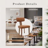 Garvee Modern Leather Dining Chairs Set of 4 - Ergonomic Curved Backrest, Hardwood Frame, Nailhead Trim, Wood Legs - Comfortable Side Chairs for Dining Room, Kitchen, Living Room - Brown - 2 Boxes | 4PCS Leather | Rivet Brown - Brown 4Pcs