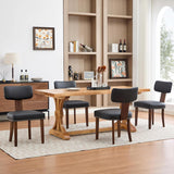 Garvee Modern Fabric Dining Chairs Set of 4, Upholstered Kitchen Chairs with Hardwood Frame, Wood Legs, Nailhead Trim - Black 4Pcs