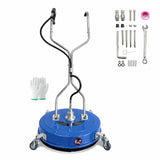 Garvee 24" Pressure Washer Surface Cleaner, 4900 PSI & 13.5 GPM Stainless Steel Attachment with Blue Tray, Dual Handles, 4 Wheels