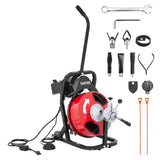 Garvee Versatile Electric Drain Cleaner Machine – 250W Motor, Auto-Feed Sewer Snake Auger, 4 Cutters, Air-Activated Foot Switch, Semi-Enclosed Drum – For 2"-4" Pipes – Size: 75FT, Specs: 3/8