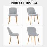 Garvee Contemporary Design - Set of 4 Upholstered Dining Chairs - Gray Fabric, Armless, Curved Backrest, Sturdy Oak Wood Legs - Ideal for Dining Room, Kitchen, Apartment - 2 Boxes, 4PCS Gray - Grey