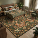 Garvee Large Tibetan Tiger Area Rugs 9x12 for Living Room, Boho Tribal Green Washable Rug Soft Non Slip Vintage Mat Indoor Carpet for Bedroom Dining Room Playroom Nursery Decor - Green