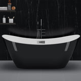 Garvee Modern Deep Soaking Freestanding Acrylic Bathtub – 59 Inch Stand Alone Tub with Chrome Overflow & Drain, cUPC Certified, Spa Bath Centerpiece, Easy Installation – Size: 6101, Color: System Default_1