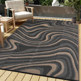 Garvee Outdoor Rug 8x10 Waterproof Reversible Polypropylene UV-Resistant Non-Slip Camping Picnic Patio Deck Mat Black Coffee - Black Coffee
