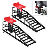 Garvee Hydraulic Car Ramps 2 Pack – 5 Ton/11,000 lbs Capacity – Adjustable Low-Profile Lift 11.6"–16.2" – Heavy Duty, Anti-Slip for Oil Change, Garage Service – Black Shelf + Red Tablet