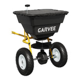 Garvee 85 lb Tow-Behind Broadcast Spreader with Adjustable Flow Control, 10-Inch Pneumatic Tires, Steel Frame & Universal Hitch for Seed, Fertilizer, Salt and Ice Melt, Black & Yellow - Black & Yellow