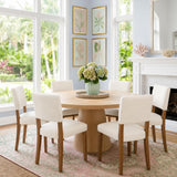 Garvee Modern Upholstered Dining Chairs Set of 6 - Armless Fabric Side Chairs with Sturdy Wood Legs - Padded Seat and Back for Dining Room, Kitchen, or Living Room - Beige, 6-Pack