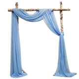 Garvee 3 Panels Wedding Arch Draping Fabric, 2.5x19.5 ft Chiffon Draping Fabric, Wedding Arbor Drapery for Ceremony Reception Birthday Party Bridal Shower - Blue