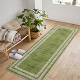 Garvee Soft Green Runner Rug 2x6 – Modern Farmhouse Hallway Carpet, Non‑Slip, Pet & Kid Friendly, Low‑Pile Area Rug for Entryway, Kitchen, Laundry Room - Sage Green