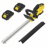 Garvee 22" Cordless Hedge Trimmer, 20V Electric Bush Trimmer with Brushless Motor, 2×2.0Ah Batteries & Charger, Dual Safety Switch Lightweight Hedge Cutter for Garden & Shrubs - Black + Yellow