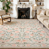 Garvee Beige Floral Modern Area Rug 8x10 - Washable Non-Slip Low-Pile Soft Carpet for Living Room, Bedroom, Dining Room, Home Decor - 8x10ft - Beige