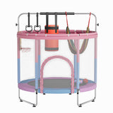 Garvee 60-inch Kids Trampoline with Safety Enclosure, Durable Iron Frame Indoor/Outdoor Toddler Rebounder for Fun & Active Play, Pink & Blue - Pink + Purple