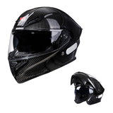 Garvee Full Face Motorcycle Helmet Dual Visor - DOT ABS Shell Adult Motorcycle Helmet for Men Women Off Road Street Bike Motocross ATV, Carbon Black, XXL - Carbon Black
