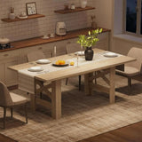Garvee 70.87" Wood Dining Table for 6-8 People, Farmhouse Large Kitchen Table with Thickened Tabletop and Sturdy Legs, Long Wooden Dinner Table for Dining Room, Living Room, Rustic Wood