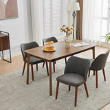 Garvee Modern PU Leather Dining Chairs Set – Curved Backrest, Thick Cushions, Solid Wood Legs – Comfortable for Kitchen, Dining Room, Restaurant – Easy Assembly – Set of 4 – 2 Boxes | 4PCS PU | Dark Gray - Dark Grey Pu