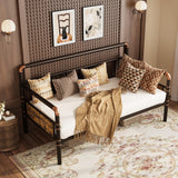 Garvee Heavy Duty Metal Twin Daybed Frame – Classic Headboard Sofa Bed – Steel Slats Support – Noise-Free – No Box Spring Needed – For Living Room, Bedroom, or Guest Room – Bronze - Sandblasted Black
