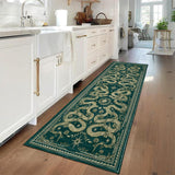 Garvee Washable Runner Rug for Hallway, Kitchen, or Entryway – Non-Slip, Soft Low-Pile Carpet with Rubber Back, mark Resistant, Modern Animal Print – Pet Friendly, Versatile Decor – Blue, 2.5x8ft - Blue