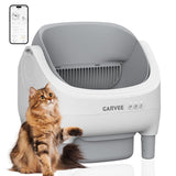Garvee Self-Cleaning Cat Litter Box with App Control, Automatic Litter Box with Odor-Free 10.5L Bin, Whisper-Quiet, 7-Layer Safety, Open-Top Design for Large & Multiple Cats, Gray - Gray