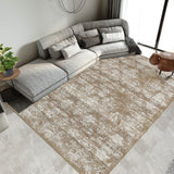 Garvee 9' x 12' Large Vintage Distressed Damask Area Rug, Washable Non-Slip Low-Pile Rug for Living Room, Bedroom & Dining Room, Taupe Beige - Taupe Beige