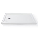 Garvee Heavy-Duty Non-Slip Shower Base – Rectangular Bathroom Shower Pan – 3-Sided Flange, Stainless Steel Drain with Hair Catcher, Easy Install & Clean – Size: 32x60 inches