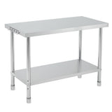 Garvee Commercial Stainless Steel Prep Table 60 x 24 x 35 in with Casters - Heavy Duty Restaurant Kitchen & Pizza Oven Workbench, Straight Edge, Right-Angle Side, 4 Adjustable Feet - Right-angle side, 4 adjustable feet - Right-Angle Side