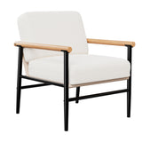 Garvee Modern Sherpa Accent Chair for Living Room - Comfy Upholstered Armchair with Thick Cushion - Sturdy Metal Legs - Removable Washable Slipcover - Ideal for Bedroom, Office, Guest, or Reading - shade shade color shade shade shade, Single Set - Beige