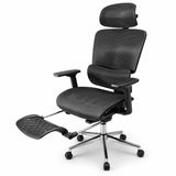 Garvee Ergonomic Office Chair - Fabric Upholstery, Adjustable Height & Arms, Footrest, Split Backrest, Manual Recline, Ideal for Home Office or Computer Desk - Gray XL - Gray Net - XL