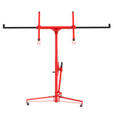 Garvee 11' Drywall Lift & 400 lb Engine Creeper Set, Adjustable Height, 360° Swivel, Red/Black