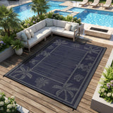 Garvee Outdoor Rug 9x12 Waterproof Reversible Polypropylene Durable Quick-Dry Lightweight Patio Deck Balcony Camping - Dark Blue