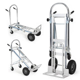Garvee 3-in-1 1000 lb Convertible Hand Truck, Convertible Platform Mode, for warehouses, offices and homes, Silver