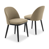 Garvee Modern Upholstered Dining Chairs Set of 2 – Linen Fabric, High Curved Backrest, Deep Cushioned Seat, Sturdy Wood Legs, Farmhouse Style, Ideal for Restaurant, Cafe, or Home – 2-pack Linen | Camel - Camel
