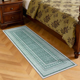 Garvee 2' × 6' Star Weave Runner Rug, Soft Washable Low-Pile Polyester Carpet for Hallway, Kitchen and Entryway, Green - Green